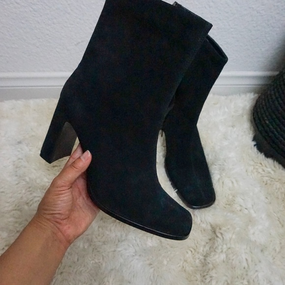 Classified black Square toe block-heel ankle boots - Picture 3 of 5